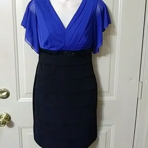 Black and blue, and fab all over dressy dress